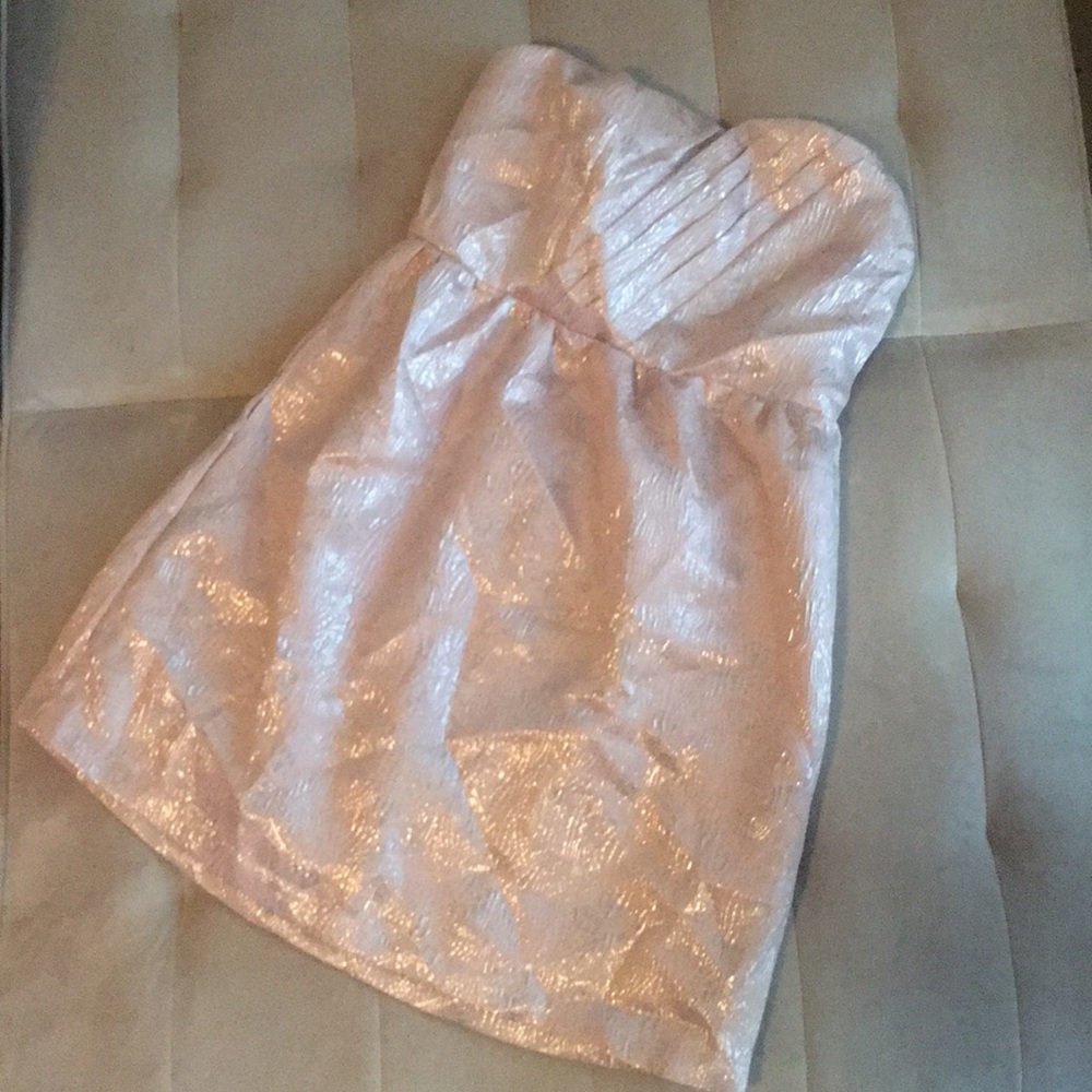 Light Pink Metallic Party Dress with Pockets